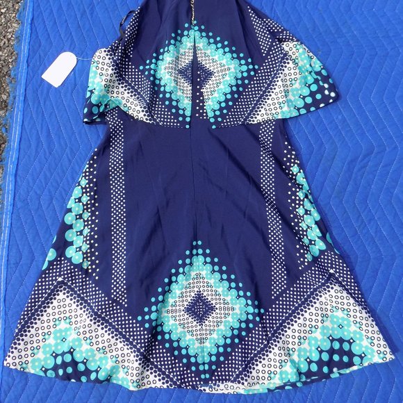 Jessica Simpson Geometric Print Halter Necklace Dress - Size 8 - Picture 5 of 5